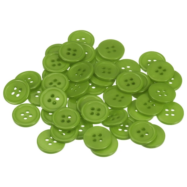 160uds 24L Costura Botones 5/8(15mm) Resina Redondo Plano 4 Agujeros Artesanía Botones para Coser Ropa y Bricolaje, Verde