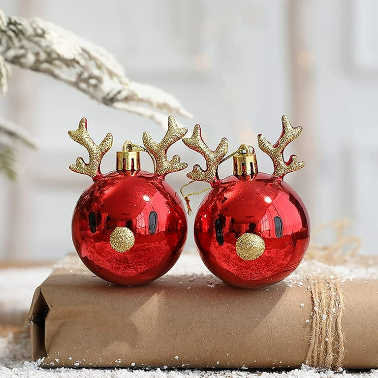 TuseyRxln Set of 8 unbreakable Christmas balls for Christmas tree Balls to fill Gold and red Walmart