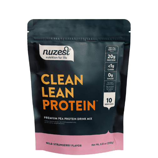 Nuzest - Pea Protein Powder - Clean Lean Protein, Premium Plant Based, Dairy Free, Gluten Free, GMO Free, Wild Strawberry, 10 Servings, 8.8 oz