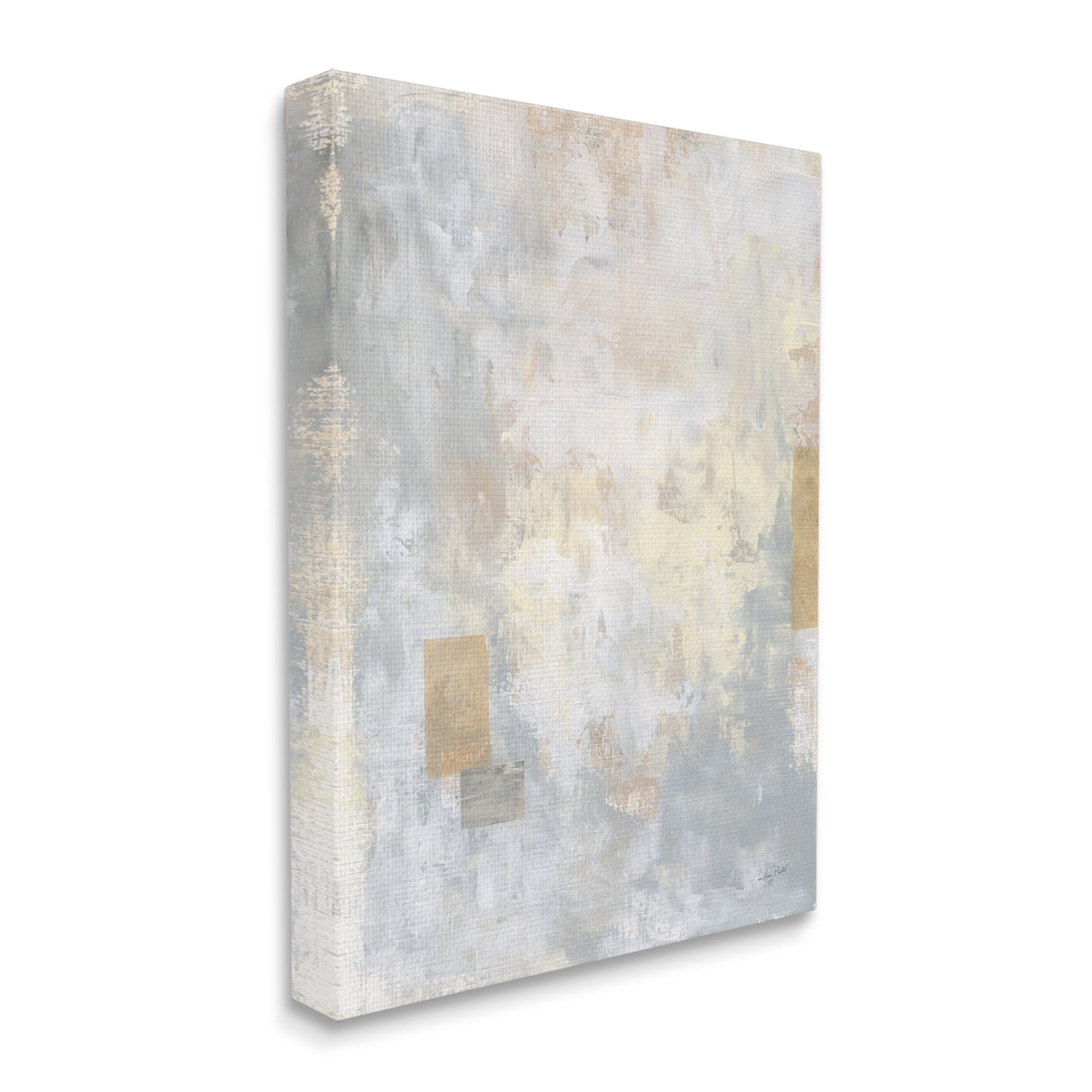 Stupell Industries Modern Abstract Painting Grey Brown Beige Square Shapes, 30 x 40,Design by Courtney Prahl