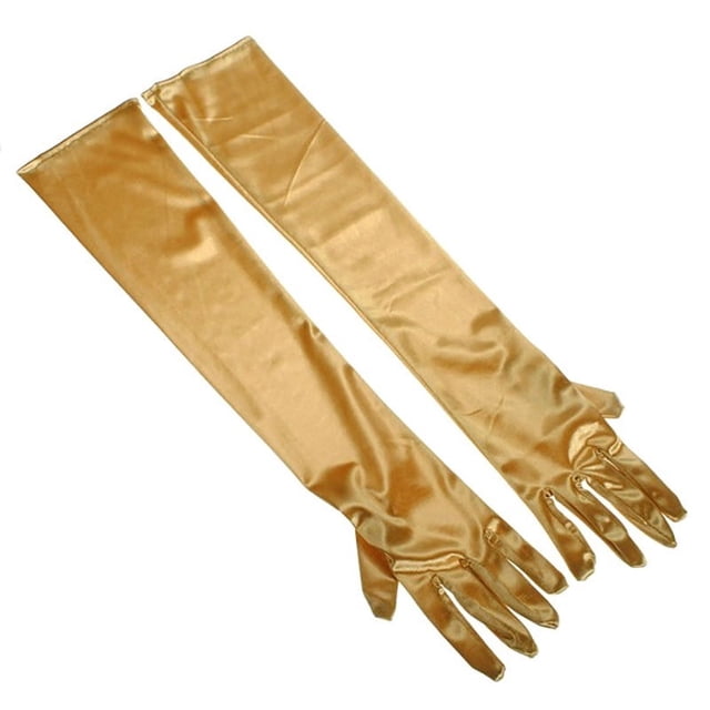 Zhuge Guante de ópera de satén mate, longitud 53 cm (dorado)