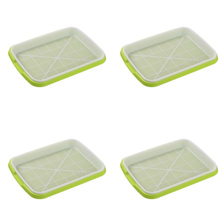 

VEAREAR 4Pcs Plastic Plant Soilless Culture Hydroponics Nursery Case Tray Supplies