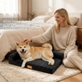 thumbnail image 6 of Exclusivo Mezcla Orthopedic Dog Bed with Washable Cover, Jacquard Fluff Pet Sofa Bed with 2-Sided Bolsters for Medium Dogs, 36"×24", Black, 6 of 9