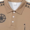 thumbnail image 4 of Adult Men Polo Shirt Short Sleeve Button Tees Shirt Basic Brown T Shirts for Man, 4 of 9