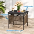 thumbnail image 4 of Gymax Table d'Appoint d'Extérieur en Rotin PE avec Trou pour Parasol de 1,57 Pieds' Table d'Extrémité Carrée pour Patio, 4 of 10