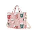 thumbnail image 7 of FORMRS Womens Corduroy Tote Bag Crossbody Shoulder Handbag with Pocket, Pink Christmas Cups, 7 of 7