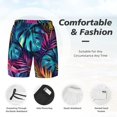 thumbnail image 3 of Bingfone Feuilles Tropicales Colorées pour Hommes Maillot de Bain Double Couche avec Doublure, Style à Cordon avec Poches Shorts de Plage Maillot de Bain Homme-Grand, 3 of 6