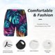 thumbnail image 3 of Balery Colorful Tropical Leaves Bañador para hombre, shorts de playa de secado rápido con entrepierna y forro de compresión-Medium, 3 of 6