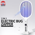 thumbnail image 2 of 2 in 1 Electric Bug Zapper, Mosquitoes Trap Lamp & Racket, USB Rechargeable Electric Fly Swatter for Home and Outdoor Powerful Grid 3-Layer Safety Mesh Safe to Touch, Pack of 2, 2 of 5