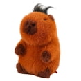 thumbnail image 4 of Figura de juguete de peluche de capibara, juguete de capibara para decoración del hogar, juguete suave marrón para dormitorio 35cm con pelo, 4 of 9