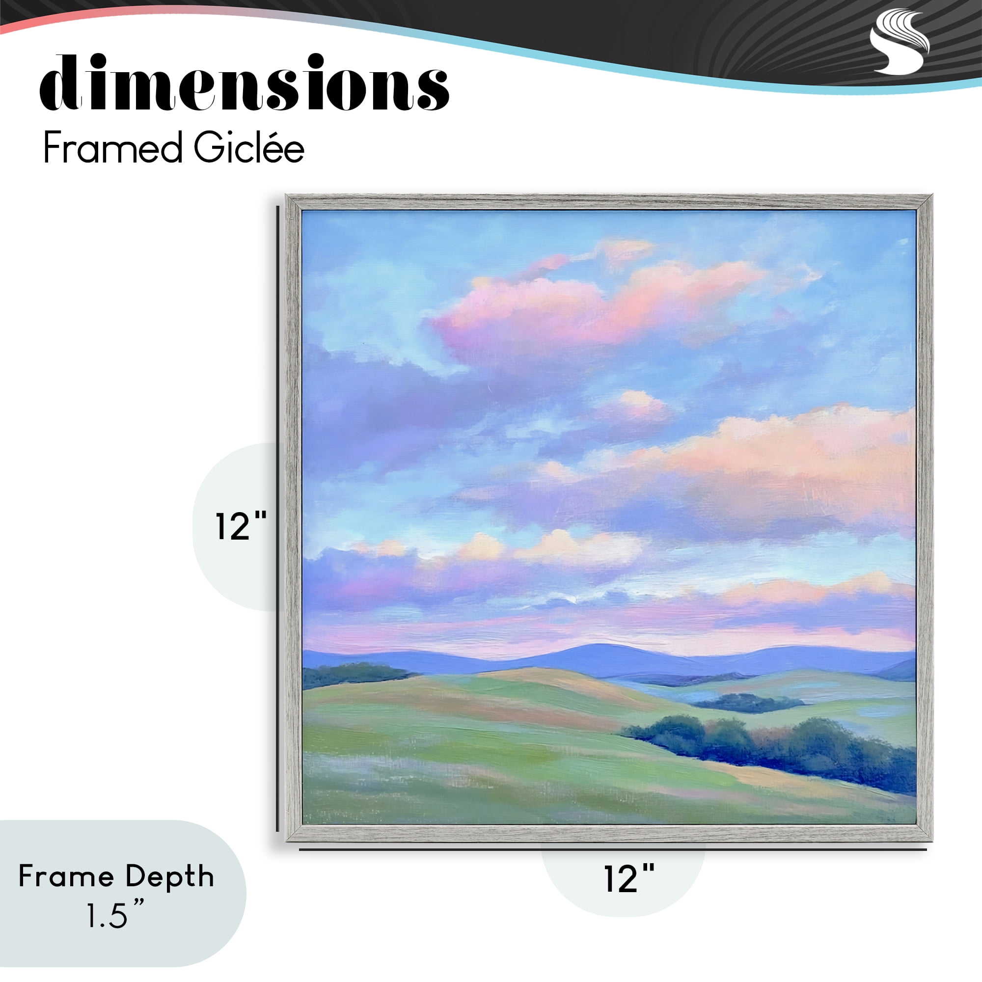 Stupell Industries Rolling Hills with Soft Sunset Gray Framed Giclee Art, design by Creative Studio