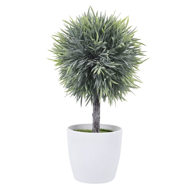 Planta esférica falsa para decoración de ventanas de interior, plantas artificiales de plástico en maceta para escritorio.