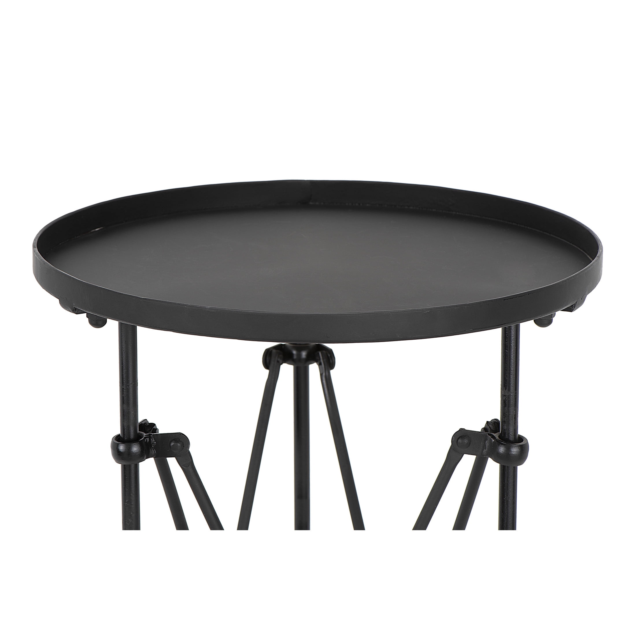 Creative Co-Op Round Metal Side Table with Claw Feet, Black