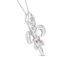 thumbnail image 2 of Pompeii Pink Sapphire Vintage Fleur De Lis Pendant 10KT White Gold 1" (,), 2 of 5