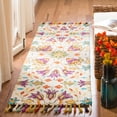 thumbnail image 3 of SAFAVIEH Aspen Hughie Colorful Floral Wool Area Rug, Ivory/Purple, 7' x 7' Round, 3 of 10