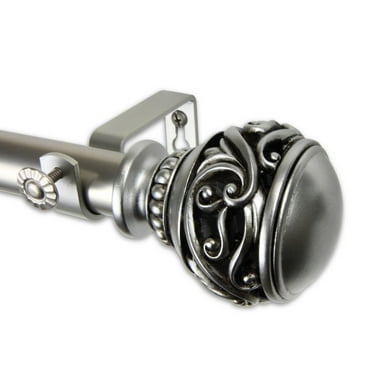 Leon Curtain Rod 1" OD 160-240 inch - Satin Nickel