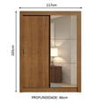 thumbnail image 3 of Ropero Closet Madesa Dallas 2 Puertas Corredizas con Espejo 2 Cajones Marrón, 3 of 5