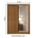 thumbnail image 3 of Ropero Closet Madesa Dallas 2 Puertas Corredizas con Espejo 2 Cajones Marrón, 3 of 5