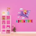 thumbnail image 3 of Cute boy riding Pteranodon in Sky ArtWall Decal Decoration Adventure Joyful Cartoon Cartoon Animals Decorating Ideas for Child's Bedroom Size: 10 In(W) x 9 In(H), 3 of 5