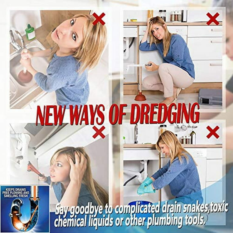 Drain Sticks,Sink Sticks Drain Cleaner Deodorizer Sticks Drainstix for  Preventing Future Clogs Eliminating Odor (Not Unclog Badly Clogged Drain),4