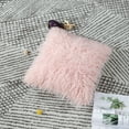 thumbnail image 6 of PiccoCasa Shaggy Faux Fur Throw Pillow Cover, 18"x18" Cushion Cover Cases for Sofa Couch Pink, 6 of 9