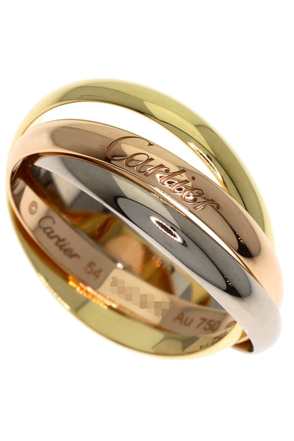 Pre-Owned Cartier Trinity SM #54 Current Model Ring 18K Yellow Gold/18K Pink White Gold Women's...