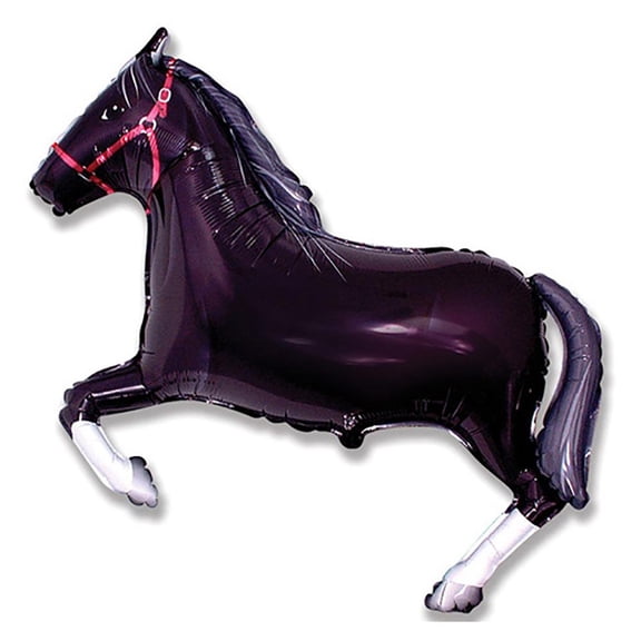 LOONBALLOON Farm Animals Balloons, 42″ HORSE - BLACK