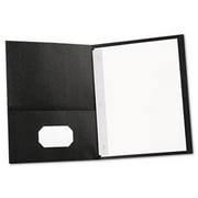 Universal Two-Pocket Portfolios with Tang Fasteners, 0.5" Capacity, 11 x 8.5, Black, 25/Box