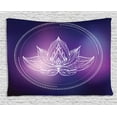thumbnail image 1 of Galaxy Mandala Tapestry, Boho Style Lotus Flower Illustration on Space Background, Wall Hanging for Bedroom Living Room Dorm Decor, 60W X 40L Inches, White Violet and Dark Purple, by Ambesonne, 1 of 2