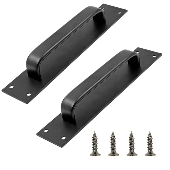 Jiozermi 2 Pack Sliding Barn Door Handle, 7.9 Inch Gate Door Handle, Aluminium Alloy Door Pull Handle for Sliding Barn Door Gate Cabinet Closet Drawer Garage Shed, Black
