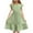 Green., variant on HBGVBA Girl's Crew Neck Midi Dresses,Pleated Sleeve Casual Sundress,Summer Cute Double Ruffled Sleeve Crew Neck Breathable Lightweight Kids Dress