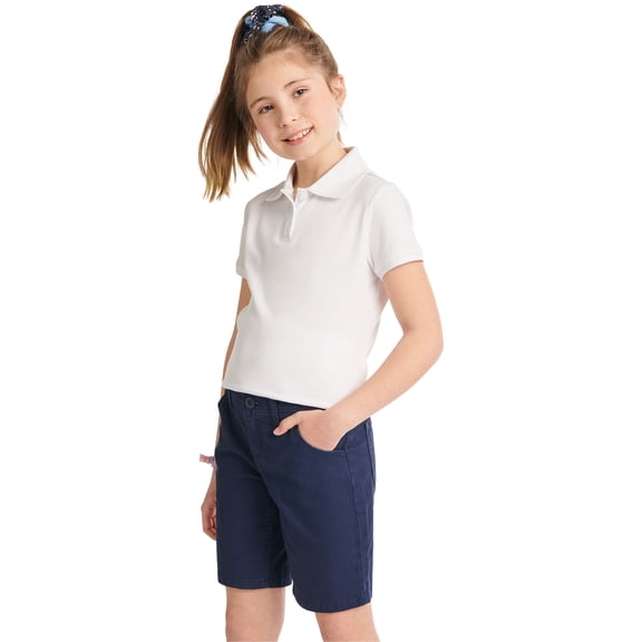Justice Girls Uniform Short Sleeve Polo, Sizes XS(5/6)-XL Plus(16/18 Plus)