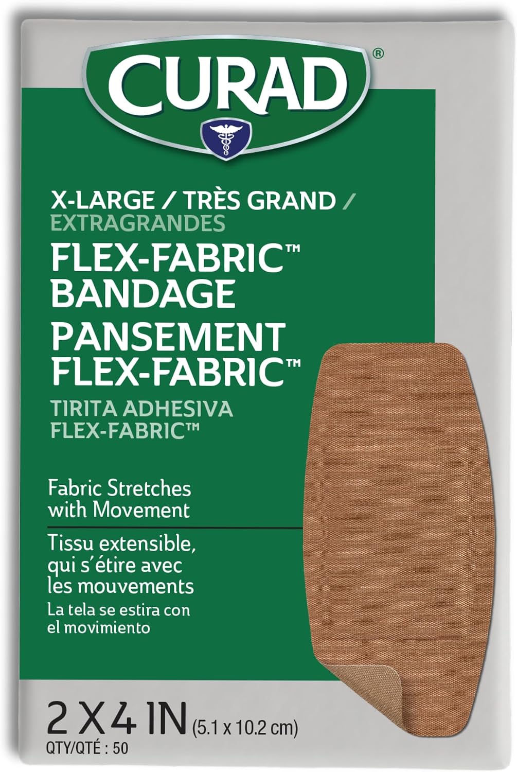 Curad Flex-Fabric Adhesive Bandages 2x4 50 Count