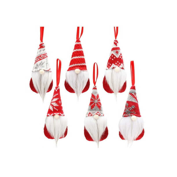 Bewildely Muñeco de gnomo colgante de 6 uds., adorno de Navidad, tamaño compacto, diseño bonito, juguete para niños, decoración de Navidad, Kits de decoración para fiestas Bewildely HA070371-00