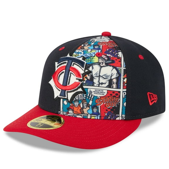 Men's New Era Navy/Red Minnesota Twins 2025 MLB Diamond Hero Edition Low Profile 59FIFTY Fitted Hat