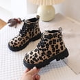 thumbnail image 6 of Dakaela 3.5-11.5Y Little Big Kids Leopard Print Combat Boots Lace Up Side Zipper Ankle Booties for Boys Girls, 6 of 8