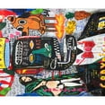 thumbnail image 3 of LaModaHome Non-Slip Rug Pop Art Graffiti Rug: Abstract Artist Style Washable Mat Child Stain Resistant Living Room Kitchen Carpet - Size: 3,3X2,6ft(100X80cm), 3 of 5