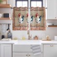 thumbnail image 2 of Farmhouse Roosters Kitchen Curtains Window Panels, Vintage Farm Chicken Pink Leaves Insulated Window Treatment Curtain, Grommet Curtains for Bedroom/Living Room/Bathroom, 2 Piece 42"Wx54"L, 2 of 8