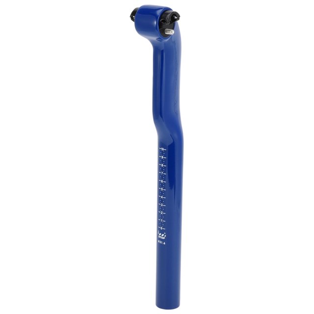 Tijas de bicicleta universales, tija de sillín de bicicleta 31.6x350mm, ajustable en altura de 25°, fibra de carbono azul, 1 pieza