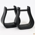 thumbnail image 2 of HILASON Western Saddle Black Leather Covered Horse Stirrups Pair | Full-Grain Wide Tread Stable Riding, 2 of 4