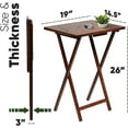 PJ Wood Lightweight Rectangle Folding TV Snack Tray Tables with Compact