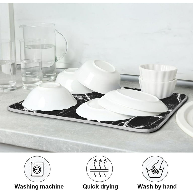 Black and white dish drying mat hotsell