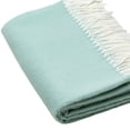 thumbnail image 4 of Seafoam Green Soft Acrylic Herringbone Throw Blanket, 4 of 8