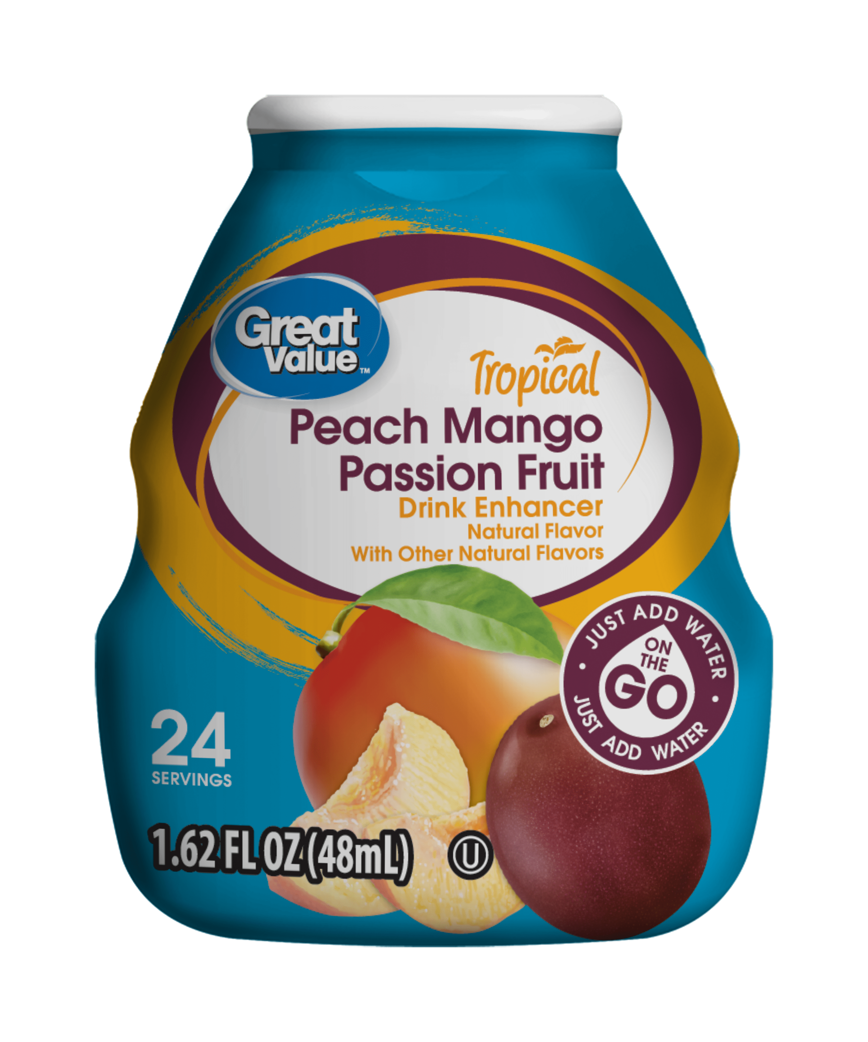 Great Value Tropical Peach Mango Passion Fruit Drink Enhancer, 1.62 Fl