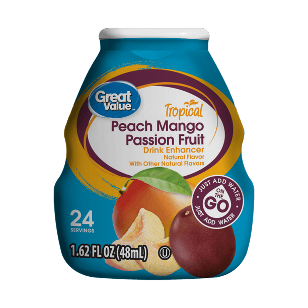 Great Value Tropical Peach Mango Passion Fruit Drink Enhancer, 1.62 Fl