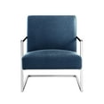 thumbnail image 3 of Nicole Miller Chaise d'Appoint Keenan en Cuir PU, Marine/chrome, 3 of 10