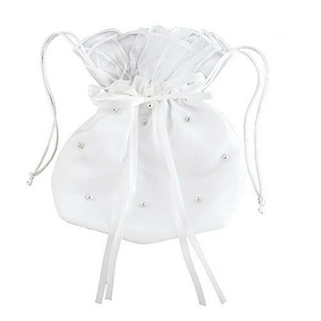 Drawstring Hobo Bag - CB Catholic YT079 First Communion Pearl Drawstring Purse