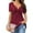 Wine, variant on USSUMA Tops for Women Trendy Women's Casual V-neck Bow Sexy Short-sleeved T-shirt Top Casual Tax Free Weekend White Polyester M