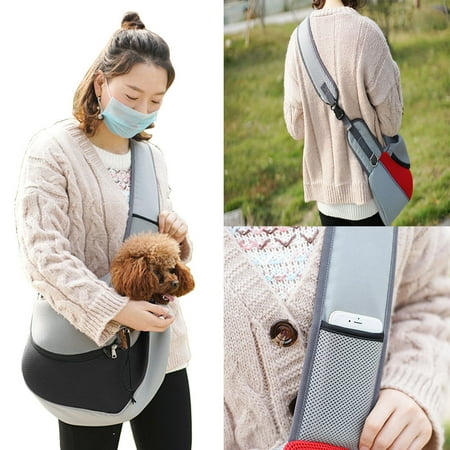 OUNONA Sling Pet Messenger Bag Portable Pet Carrier Travel 45.00X12.00X30.00CM Black