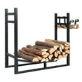 thumbnail image 6 of Sophia & William Garden Steel Firewood Log Rack with Kindling Holder - Black, 6 of 7